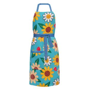 Küchenschürze für Damen mit Tasche | Baumwollschürze für Kochen & Backen | praktische Kochschürze für Frauen