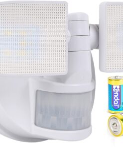 Northpoint LED Strahler Bewegungsmelder verstellbar Schwenkbar 400 Lumen Spritzwassergeschützt 5000K kaltweiß 3X C-Batte