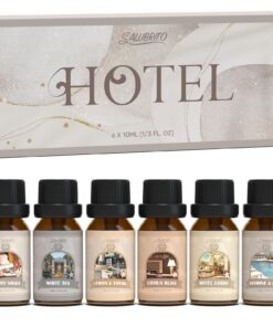 SALUBRITO Hotel Ätherische Öle Set - Luxus Aromatherapie für Dieluxusnacht - Jasmin und Minze Duftöl - Hotellobby Citrus