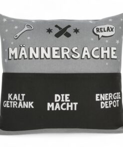 MIJOMA(deko) Kissen 40x40 cm mit Aufdruck & Reißverschluss – Männliches Dekokissen mit Stauraum & Füllung