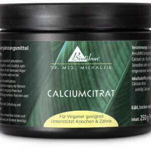 Calciumcitrat Pulver von BIOTIKON® - ohne Zusatzstoffe - für Erwachsene - ideal für den Tagebau - starker Calcium-Öffner