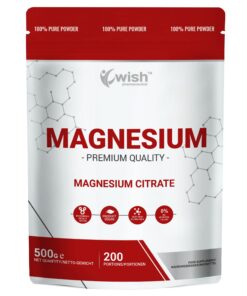 WISH PHARMACEUTICALS Magnesium Citrate 0,5kg für Stressreduktion und Muskelspannung 200 Portionen Salz- und Zuckerfreies
