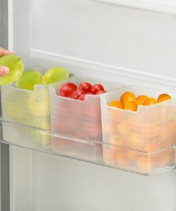 poeland Kühlschrank Organizer Box für Seitentür, durchsichtige Kunststoff Behälter, 3er-Pack