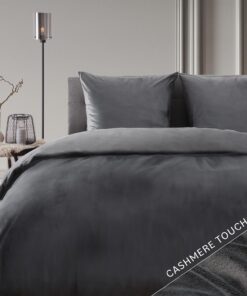 Blumtal OEKO-TEX zertifizierte Bettwäsche 135x200 cm - extra weicher Cashmere-Touch - Anthrazit Set