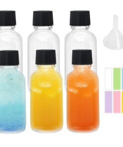 6 Stück 60mlMini Glasflaschen für Ingwer, Schnaps & Likör - Perfekt zum Befüllen mit Trichtern & Etiketten