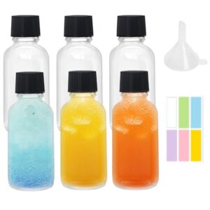 6 Stück 60mlMini Glasflaschen für Ingwer, Schnaps & Likör - Perfekt zum Befüllen mit Trichtern & Etiketten