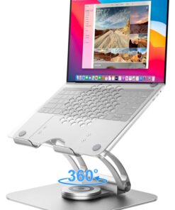 Laptop Ständer für MacBook Pro 10–17", Höhenverstellbar 360° Drehbar, Ergonomisch für Schreibtisch, Silber, Global Recyc