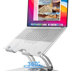 Laptop Ständer für MacBook Pro 10–17", Höhenverstellbar 360° Drehbar, Ergonomisch für Schreibtisch, Silber, Global Recyc