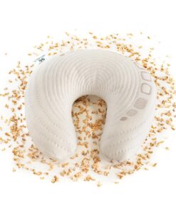 NATURECA Reise Nackenkissen, Bio Material, Kopfkissen für Nackenschmerzen, seitenschläferkissen bezug abnehmbar, ideal f