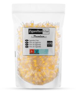 Zigarettenfilter - 600 Stück, Aufsteckbare Kunststofffilter, Wiederverwendbar für 8mm Regular & King Size Zigaretten - K