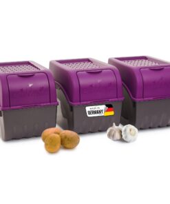 Novaliv Kartoffel Aufbewahrungsbox 3X groß 9L LILA Stapelbar Zwiebelbox