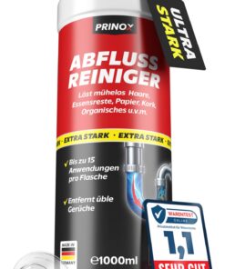 PRINOX Abflussreiniger EXTRA STARK - Profi Rohrreiniger löst Haare & Essensreste - Ideal für schwerstarrende Verstopfung