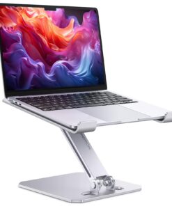 OMOTON Aluminium Laptop Ständer, Höhenverstellbar für MacBook Pro/Air, Silber - Ergonomisches Faltbarer Notebook Halteru