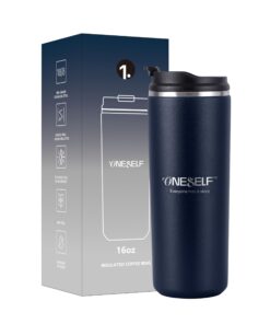 ONESELF Thermobecher, Edelstahl, 473 ml, isoliert, wiederverwendbar, perfekt für Büro, Zuhause, im Freien, minimalistisc