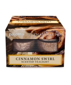 Pajoma® Duftteelichte Cinnamon Swirl 12 Stück | Stearinsäure-Wachs | ca. 3 Stunden Brenndauer | Deko & Gastronomie | Pre