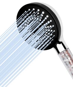 Roluxando Wassersparender Duschkopf mit Filter und 5 Strahlarten für Sparduschen