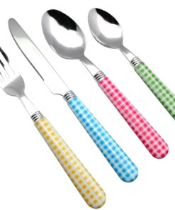 EXZACT Color Edelstahl-Besteck Set für Familie - Essen & Party - Dauerhaftes Design, Mischfarben (24 x Mischfarben) EX