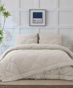 WAVVE Ganzjahresdecke 135x200cm - 4 Jahreszeiten 300gsm+150gsm Sommer/Winter - Beige