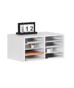 Relaxdays Bambus Dokumentenablage, 8 Fächer DIN A4, Home Office Schreibtisch Organizer