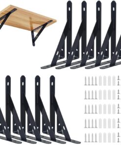 Diompirux Schwarz Metall Regalhalterungen, 10 Stück 95x150mm, für Wandmontage, 90 Grad Winkel, Schwimmender Regalrahmen,