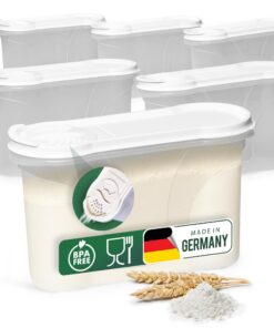 Novaliv Meal-Prep-Boxen 6er SET Vorratsdose zum Streuen 1,3 Liter - Maße: 22 x 13 x 8,5 cm - Dose mit Deckel für Müsli,