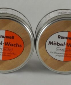 Renuwell Natur-Wachs für Möbel, 2x 500 ml - Hochwertige Pflege mit Bienenwachs zur Schutz vor Feuchtigkeit und Schmutz