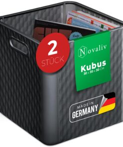 Novaliv 30x30x30 cm Schrankkisten für Kallax Regale 2X Box Kühlbox Artistic Box für Küche und Speicher