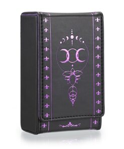 SUMTree Tarotkarten Aufbewahrungsbox Schwarz und lila, staubdicht, großes Groove-Design (8.2x|5x1|5 cm) SUMTree Tarotk