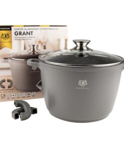 Topf Antihaftbeschichtet Für Alle Herdarten Auch Induktion - 6 Liter Ø 24 cm - Grau Non Stick Cooking Pot