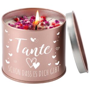 PRSTENLY Duftkerze zum Besten Tante Geburtstag, Geschenk für Die Duftliebende Tante, Praktische Duftkerze zur Feier Des