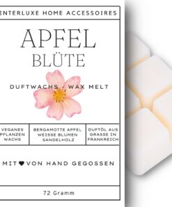 Interluxe Apfelblüте Duftmelt 100% pflanzlich für angenehme Zimmerdeko