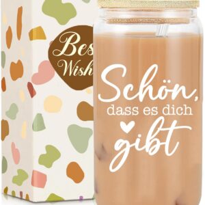 Schöne Gläser Geschenke für Freundin - Schön dass es dich gibt - GeburtstagsgeschenkSURE