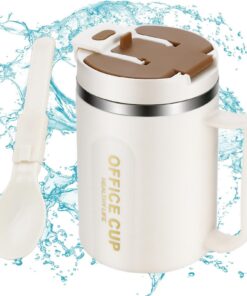 Teksome Edelstahl Isolierbecher - Edelstahl 500ml Thermo-Kaffeetasse - Heißgetränkebecher für Damen und Herren, Indoor &