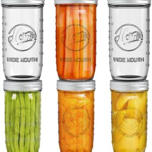 Tebery 24oz Einmachgläser für Marmelade mit breitem Mund und Deckel, perfekt für Babynahrung und Hochzeitsgeschenke, Vor
