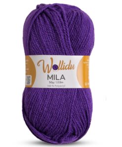 Wollidu Mila Garn zum Häkeln und Stricken Lila 100% Polyacryl | Wollidu Mila Garn für Strick- und Häkelprojekte 50g/133