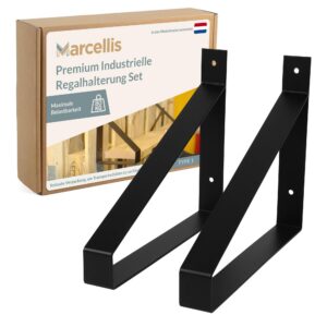 Marcellis Premium Regalhalterung XL für 30 cm breite Bretter - Hochwertige Verarbeitung und robuste Tragkraft - Für Indu