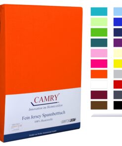 Haushaltsbedlaken Camry Spannbettlaken 180x200cm Orange Baumwolle Oeko-Tex 100 für Komfort und Qualität | Camry Spannbe