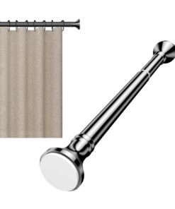 Gardinenstange Ohne Bohren 110-190cm Klemmstange Teleskop Ausziehbar Metallic