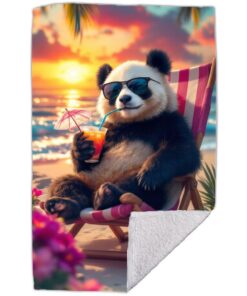 Strandtuch RPLUS 50 x 100 cm Panda-Motiv - Baumwolle, weich - Für den Sommerurlaub