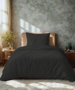 Komfortec Premium Bettwäsche Anthrazit - Soft Microfiber mit Kissenbezug Set 135x200 + 80x80 cm OEKO-TEX