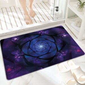 Rutschfest und wasserdicht: Badematte Badvorleger Mandala Mystical Psychedelic Universe Flower 60x100 cm, Waschbar Mikr