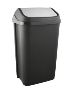 Kepper Mülleimer mit Schwingdeckel 50 l für Haus und Garten - Graphit-Grau