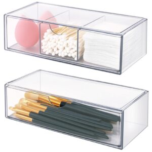 Vikcvcsc 2er-Set Stapelbarer Kosmetik Organizer - Transparenter Make Up Organizer aus Acryl für Schminktisch, Schlafzimm