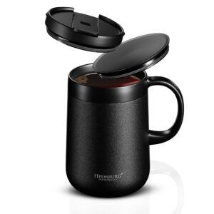 Thermo-Kaffeebecher Edelstahl 18/8 doppelwandig vakuum-isoliert Büro ideal rutschfester Boden 440ml