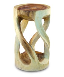 Kinaree Suar Holz Beistelltisch Nong Prue - 51 cm Höhe, runde Form – Asiatische Möbel aus exotischem Holz für Relaxation