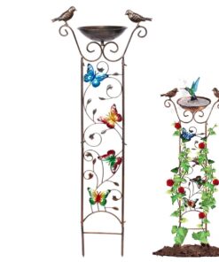Vogeltränke Metall Vogelbadschale 2 in 1 AusIRDekorativ Schmetterling Abnehmbar