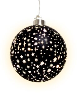 Spetebo LED Weihnachts Glaskugel Sternen Deko Kugel warm weiß beleuchtet edel elegant Spetebo LED Weihnachts Glaskugel S