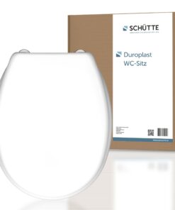 SCHÜTTE WC-Sitz ohne Absenkautomatik | Kratzfestes Duroplast | Toilettendeckel und -brille bis 150kg belastbar | Univers
