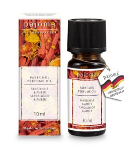 Pajoma® Duftöl Sandelholz & Amber 10 ml | Feinstes Parfümöl für Aromatherapie & Massage | Premium Qualität | Aroma Diffu