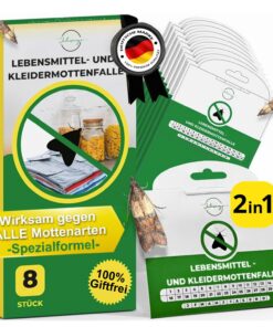 2in1 Mottenfalle Lebensmittel & Kleidermotten | Effektiv & langanhaltend (3-5 Monate) | Mottenschutz für Kleiderschrank